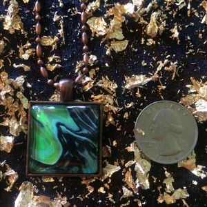 Green Acrylic Pour Necklace
